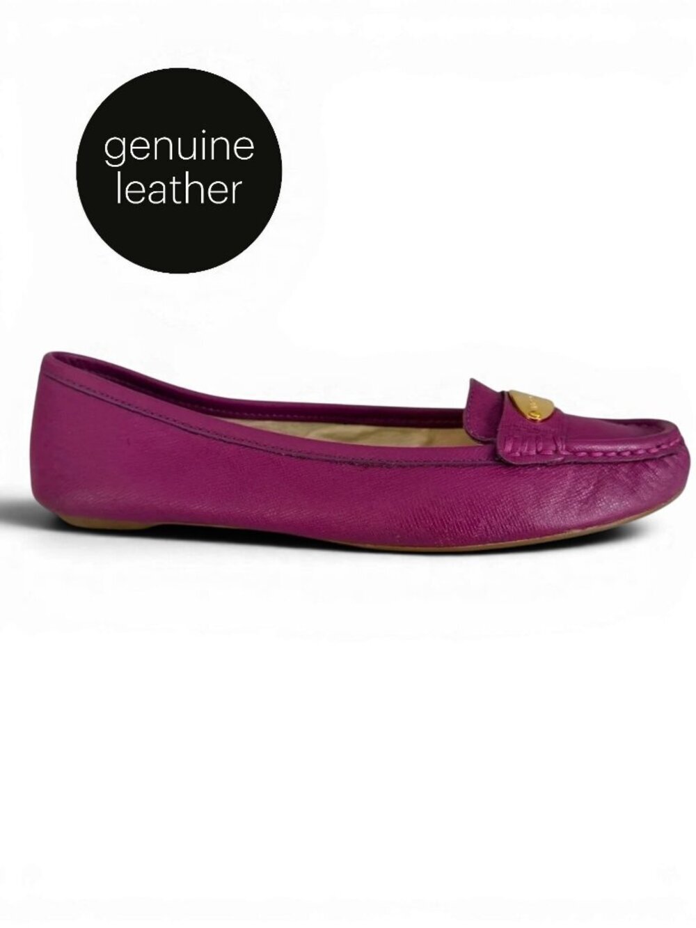 MICHAEL MICHAEL KORS Purple Leather Loafers Ballet Flats Classic size 7m